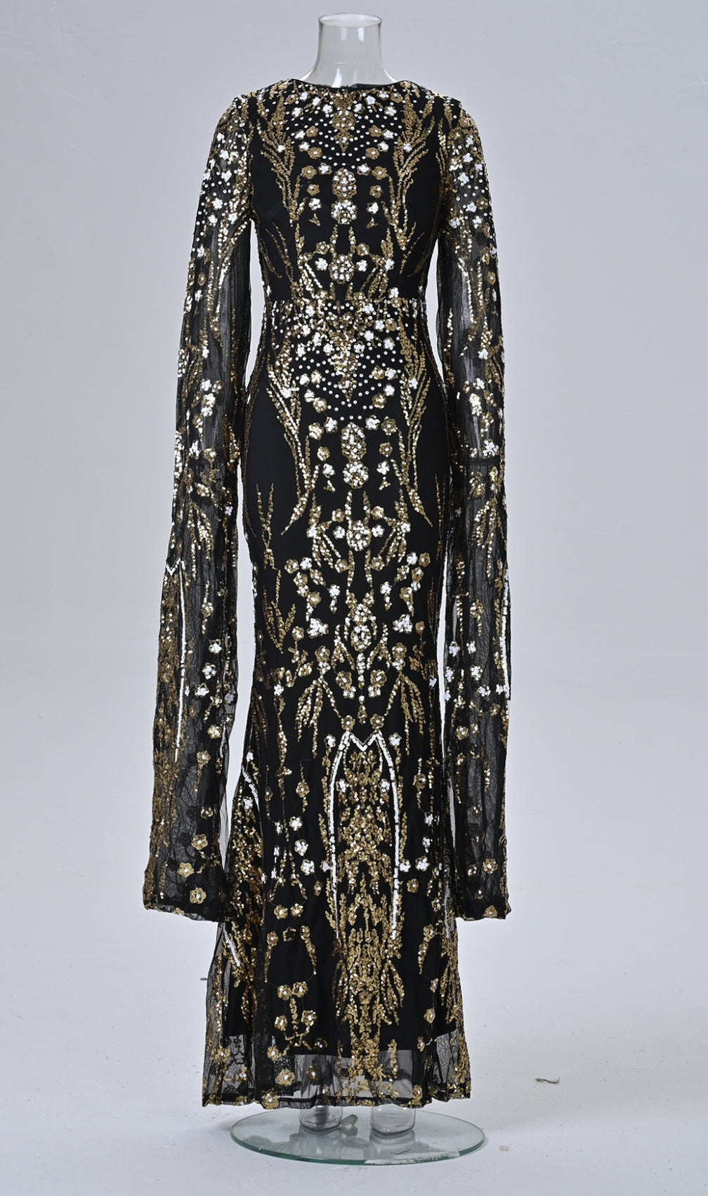 Cicely Gold Sequin Maxi Dress