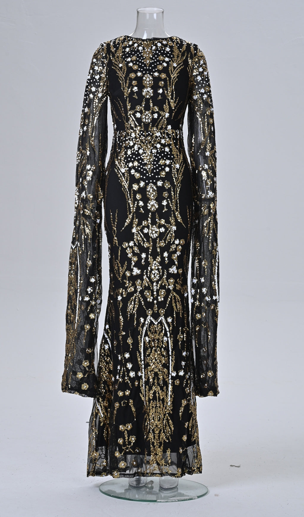 Cicely Gold Sequin Maxi Dress