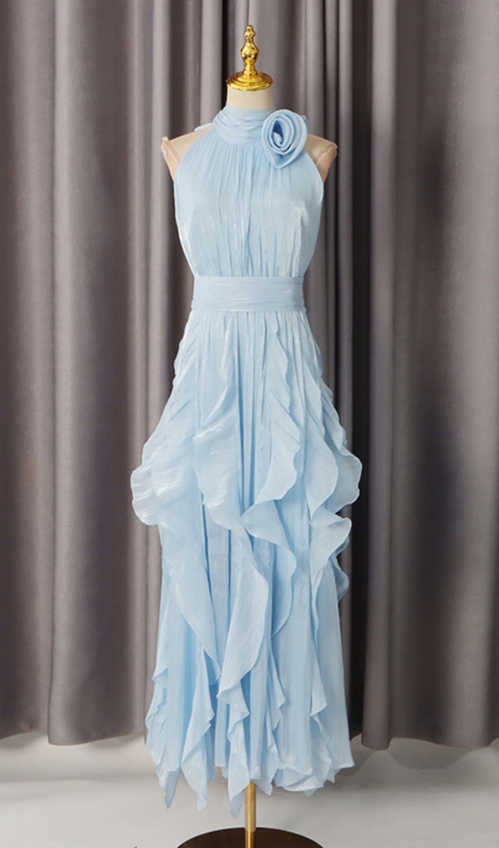 Kourtney Flower Ruffle Maxi Dress