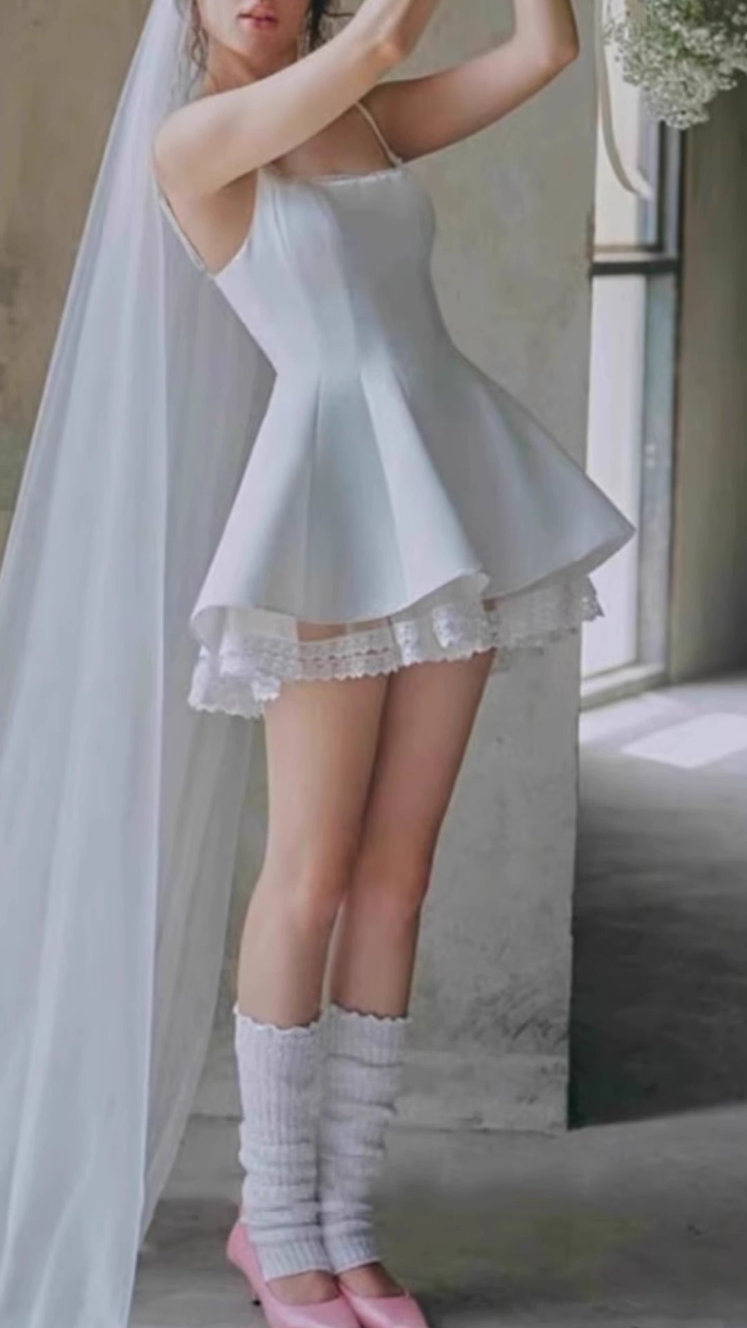 Fennella White Strappy Lace Mini Dress