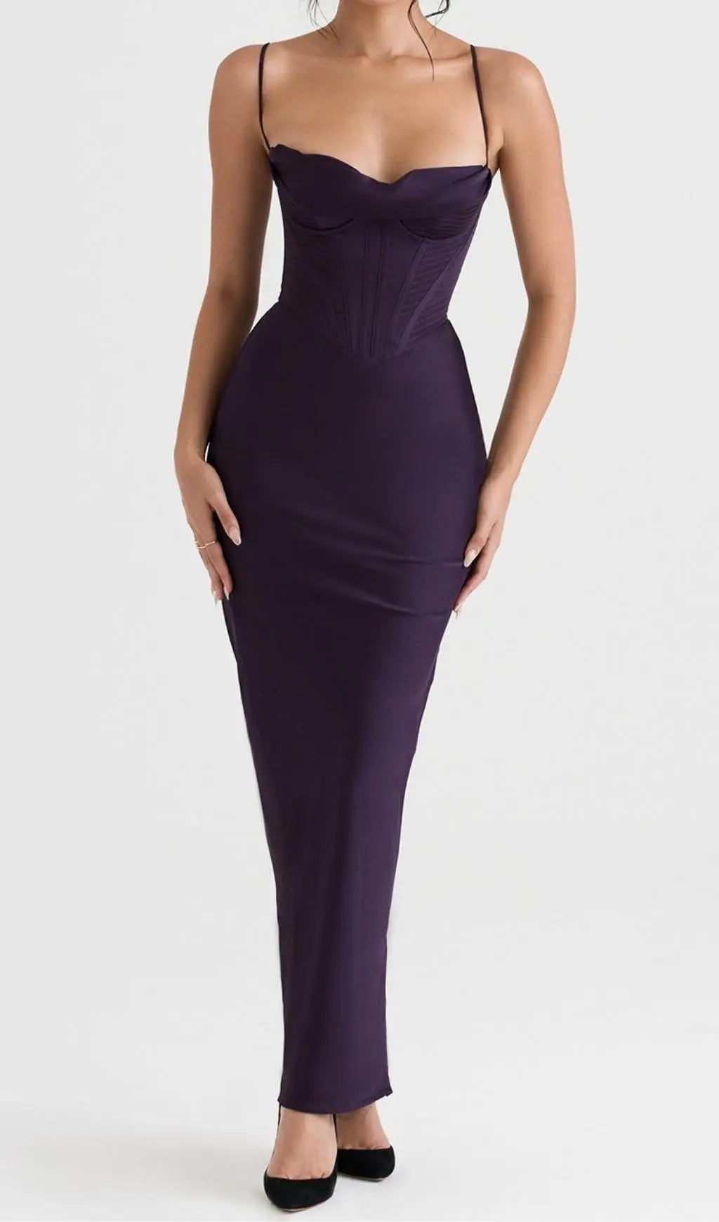 Night Shade Corset Maxi Dress