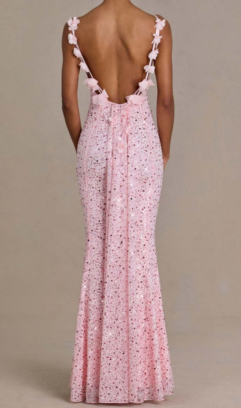Khaza Dazzling Pink Sequin Backless Maxi Gown - Strappy Formal Dress