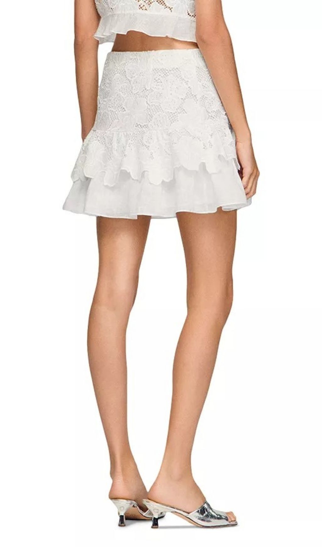 Nayla Short Guipure Lace Skirt