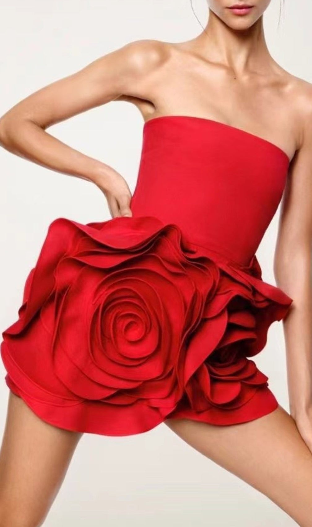 Ayat Strapless Flower Mini Dress