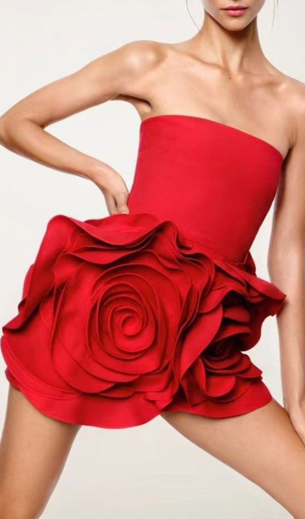 Ayat Strapless Flower Mini Dress