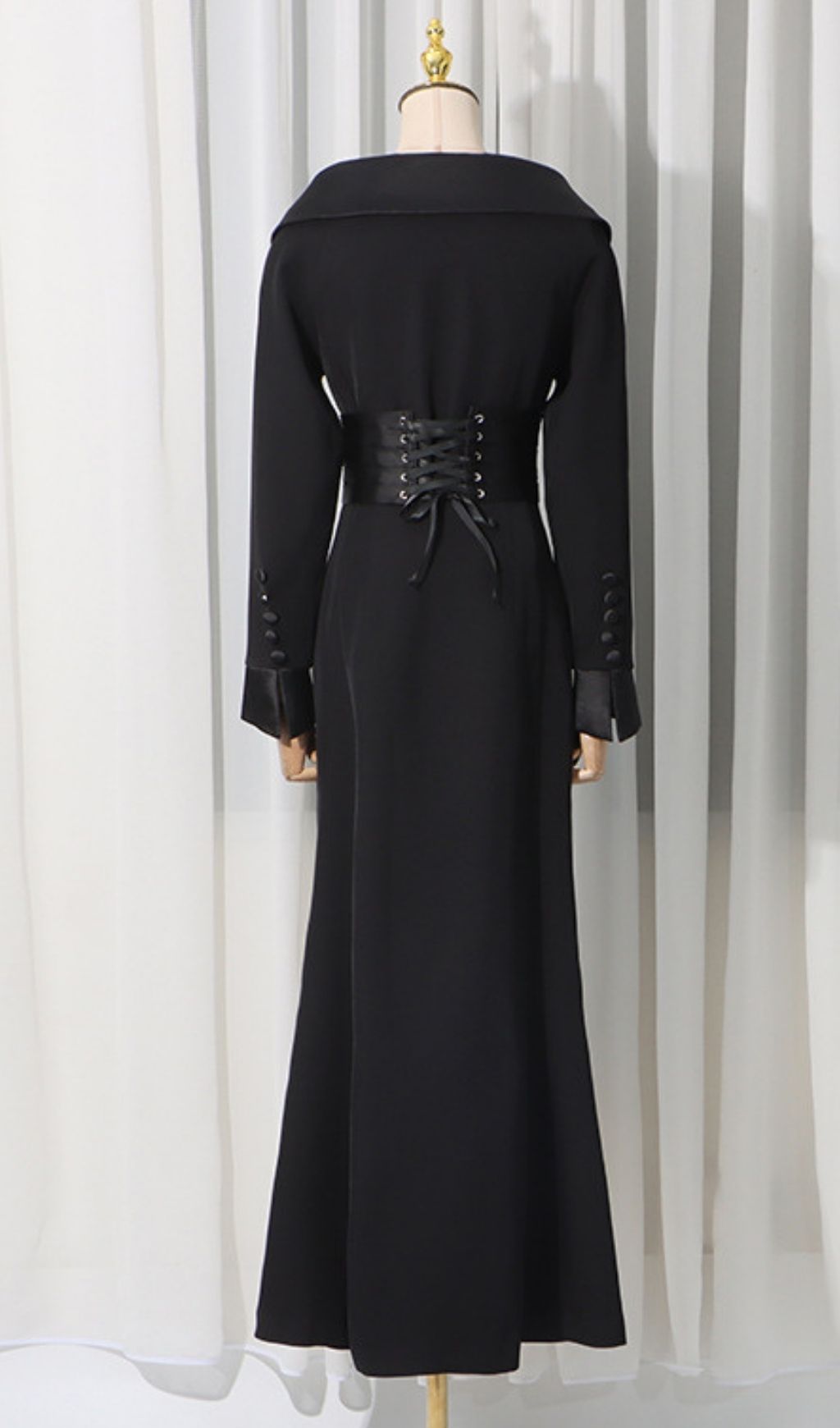Kazi Black Off-Shoulder Blazer Maxi Dress - Elegant Tailored Gown for Women