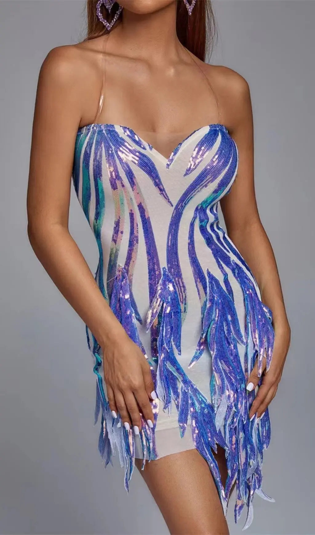 Sequin Mini Dress In Purple