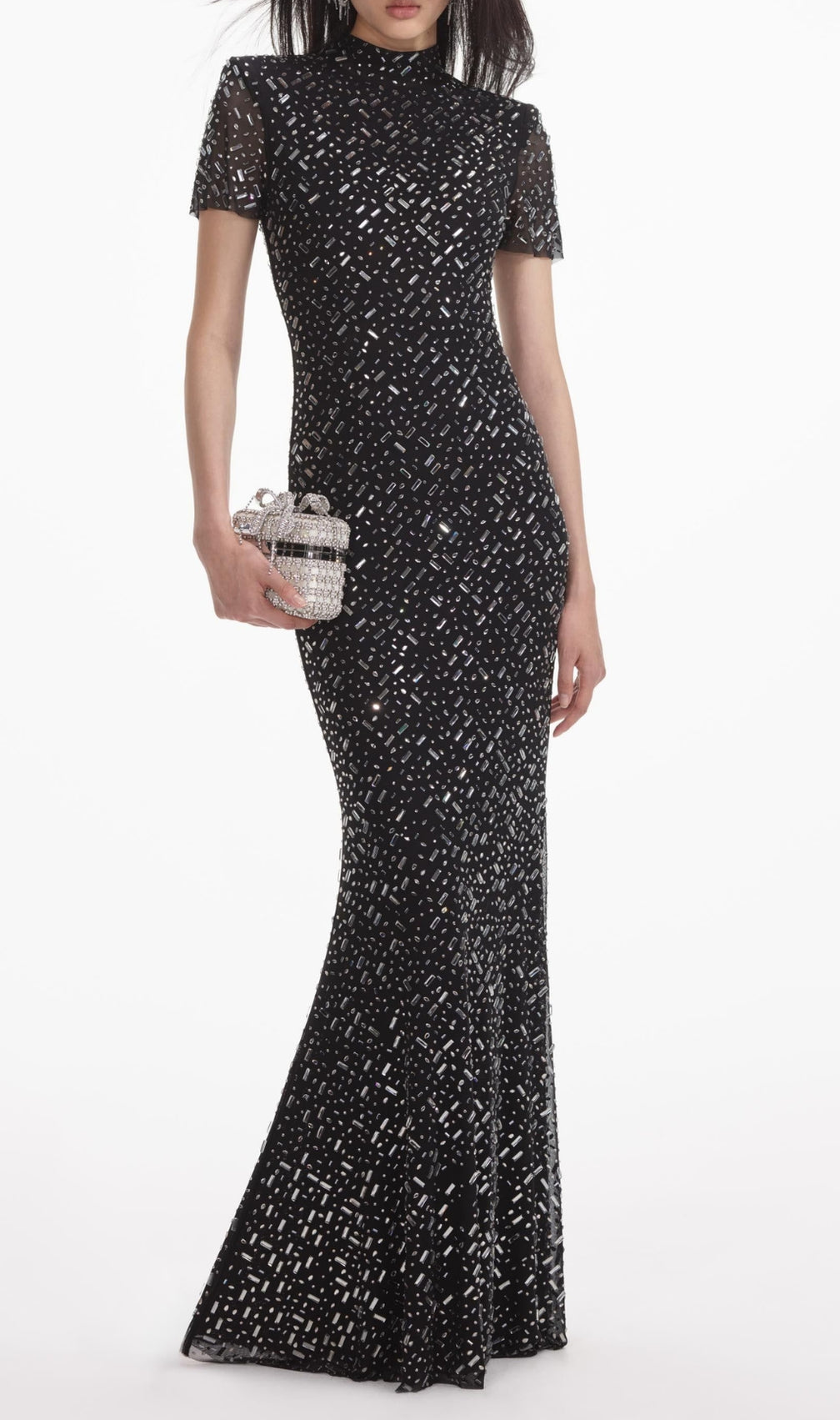 Emma Black Crystal Maxi Dress