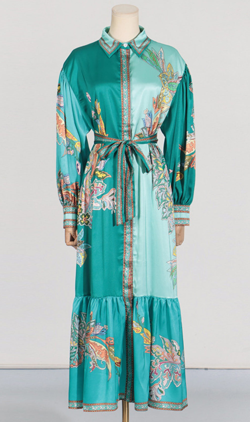 Canyon Flower Printed Long Sleeve Maxi Dress