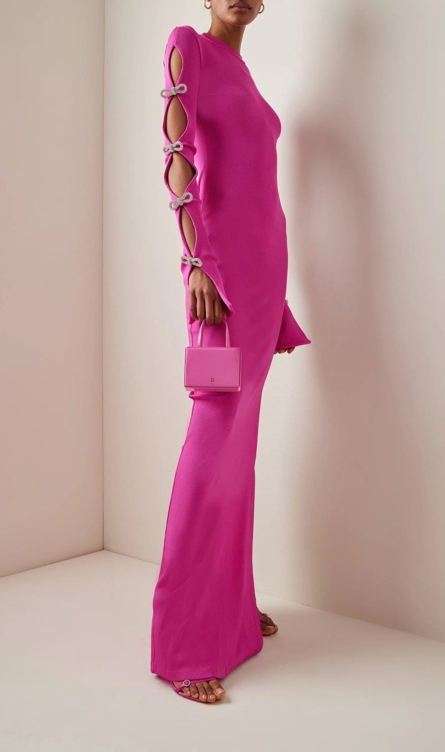 Bandage Cut Out Maxi Dress In Pink