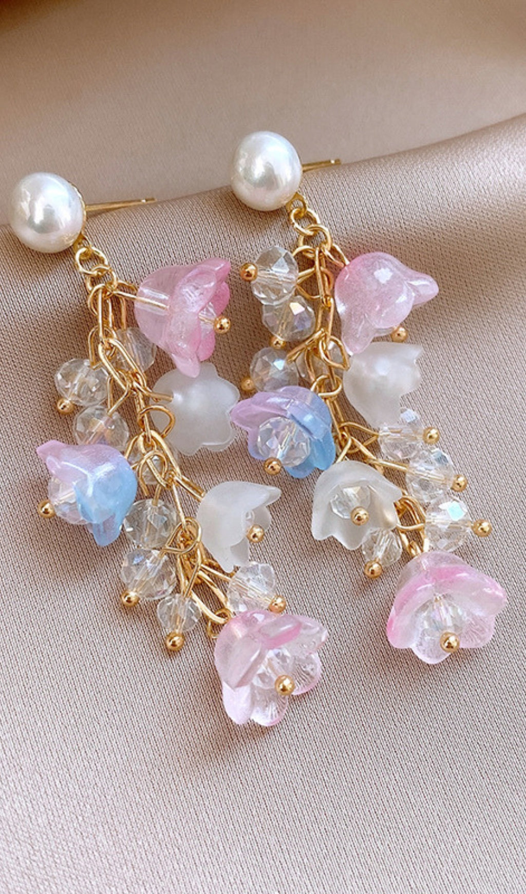 Desi Pearl Flower Earrings