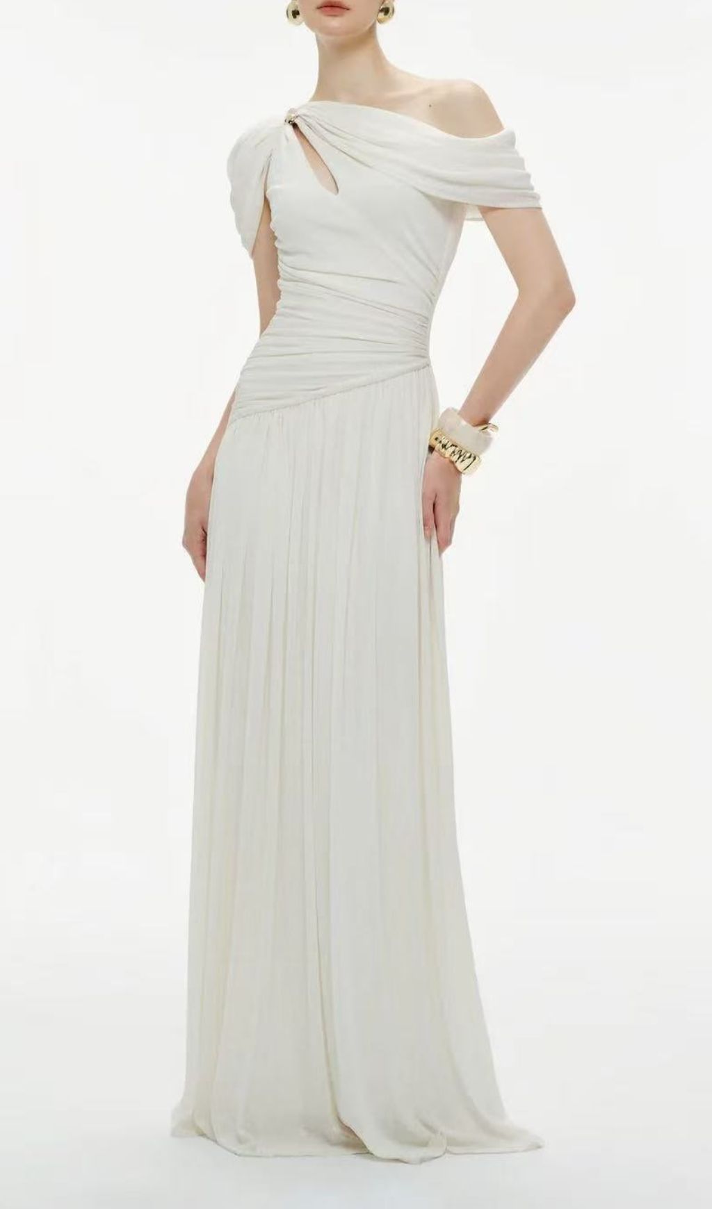 Joella One-Shoulder Ruched Maxi Dress | Elegant & Figure-Sculpting Gown