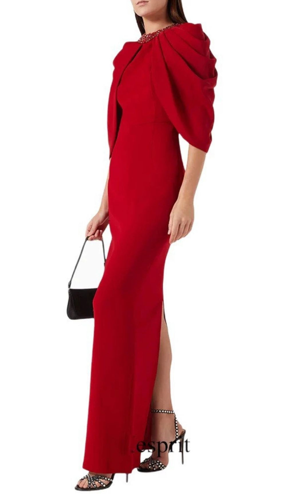 Kyû Red Diamante Maxi Dress