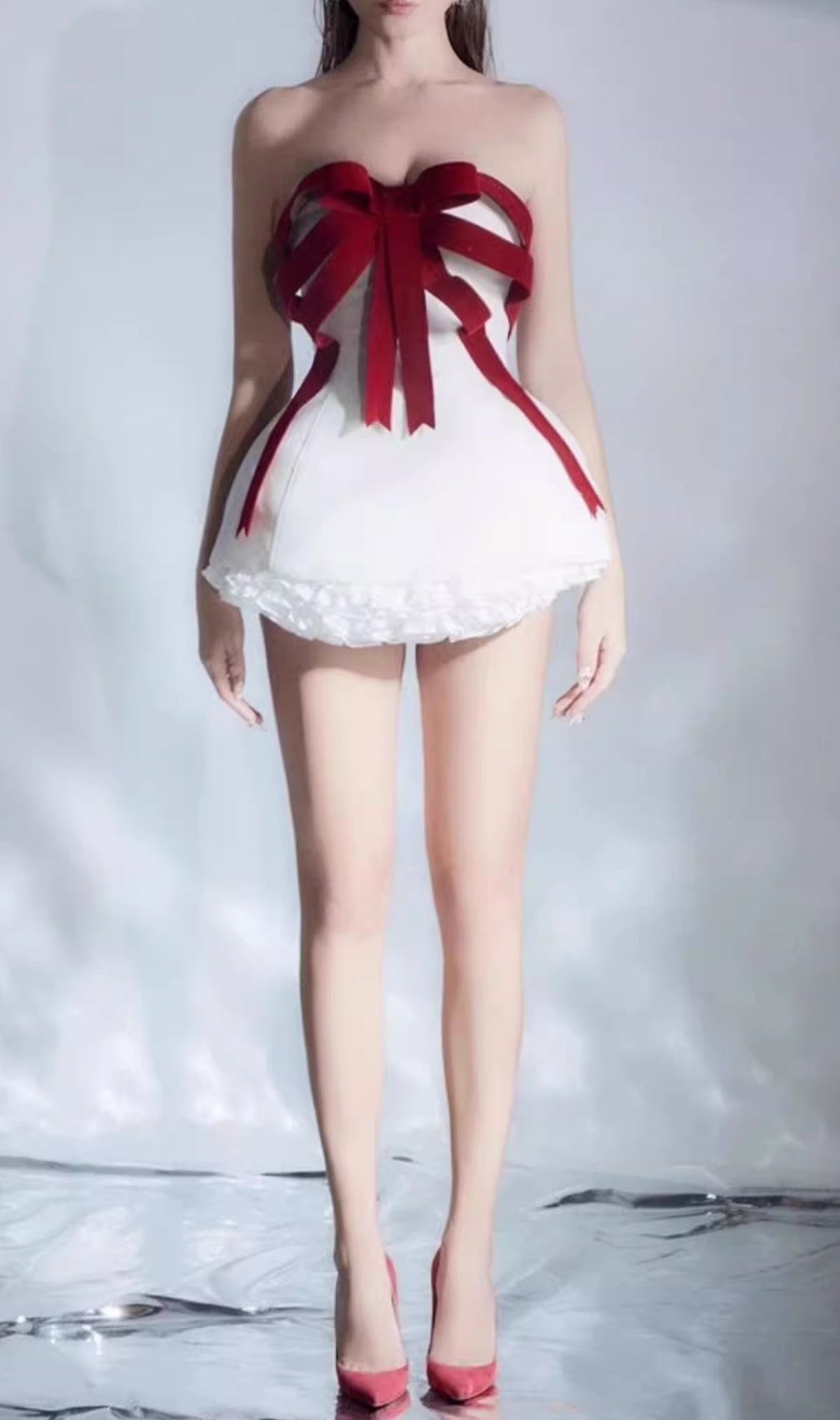 Elisabeth Strapless Bow Mini Dress