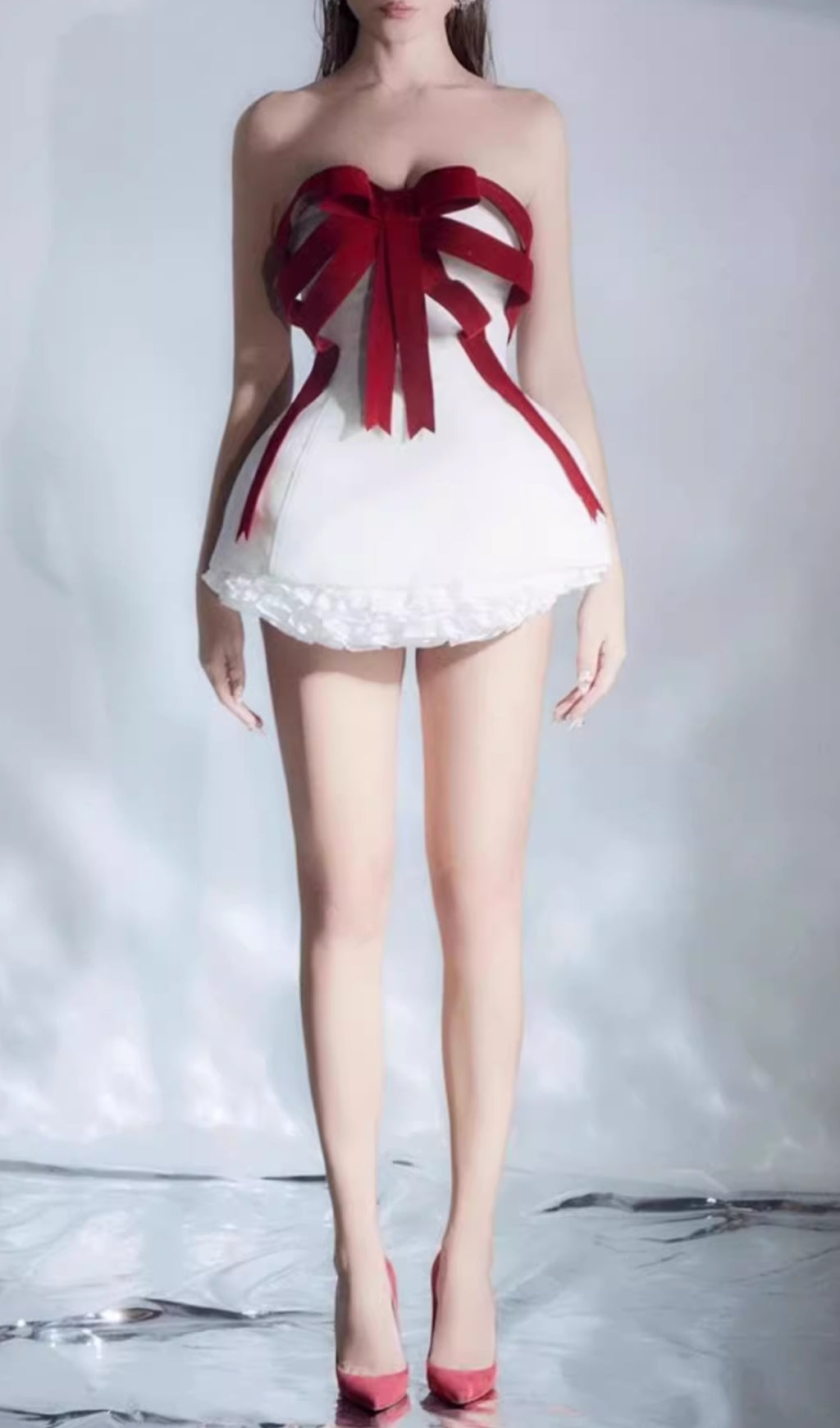 Elisabeth Strapless Bow Mini Dress