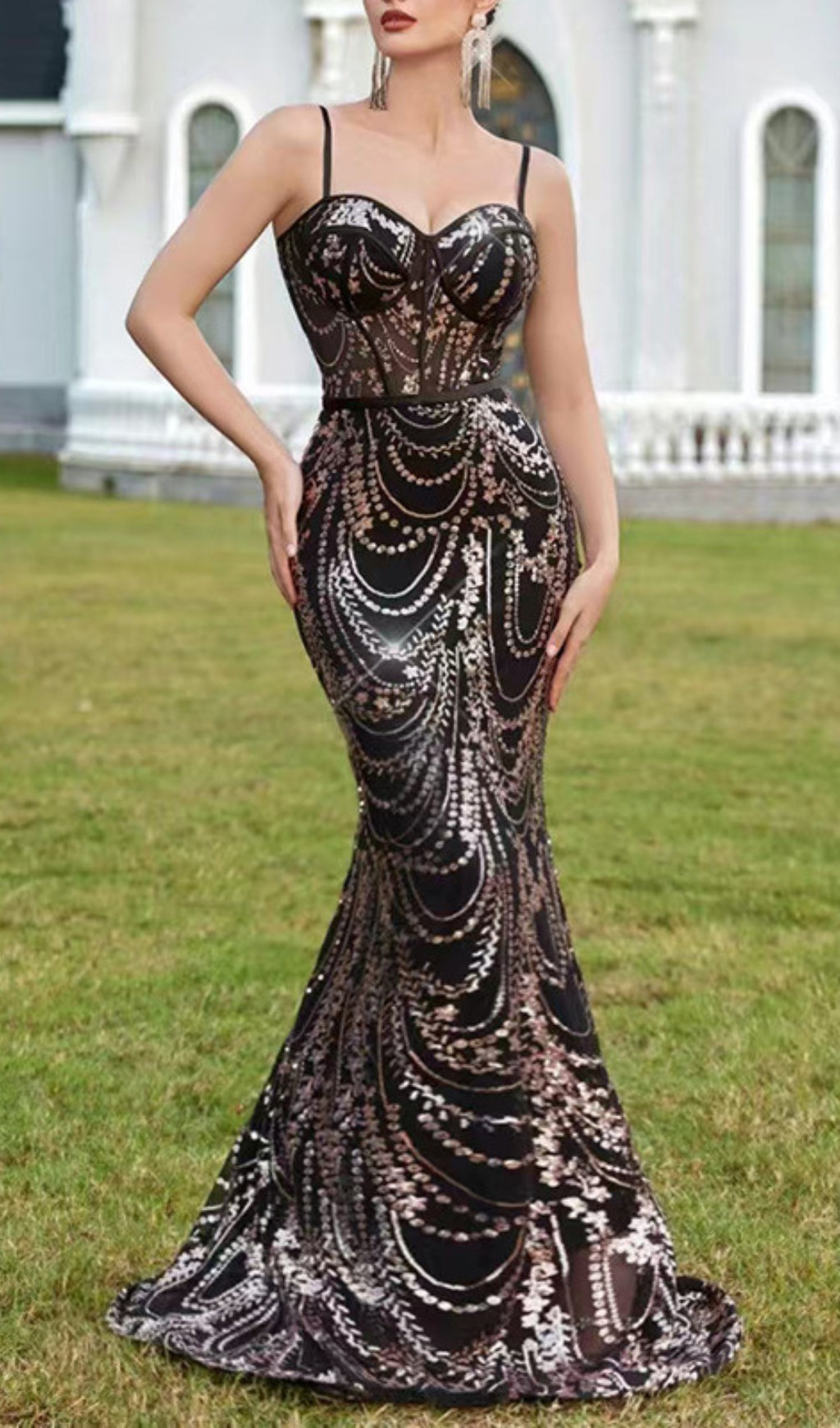 Evely Strappy Embellished Maxi Dress