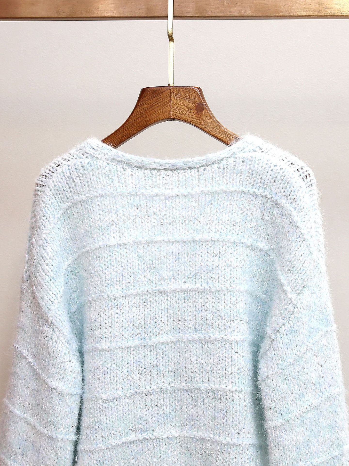 Joanie Luxe Blue Plush Knit Cardigan with Faux Fur Trim for Women