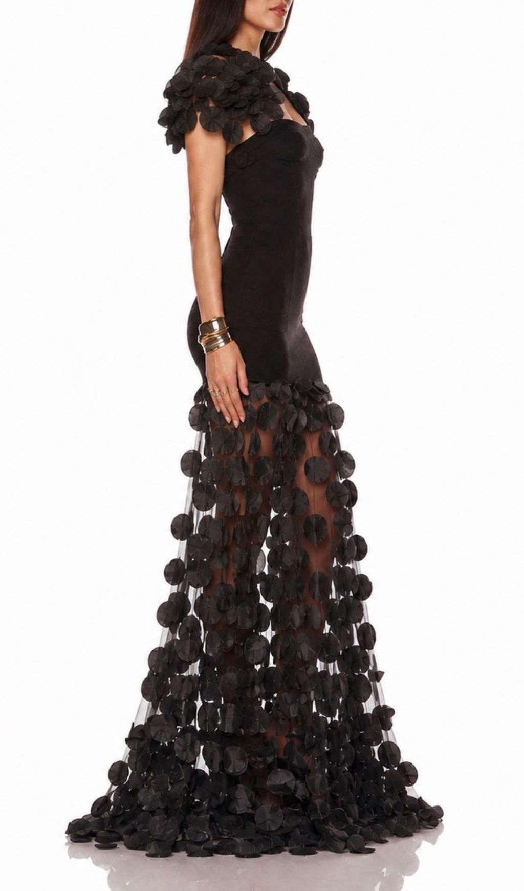 Koharu Black Bandage Maxi Dress
