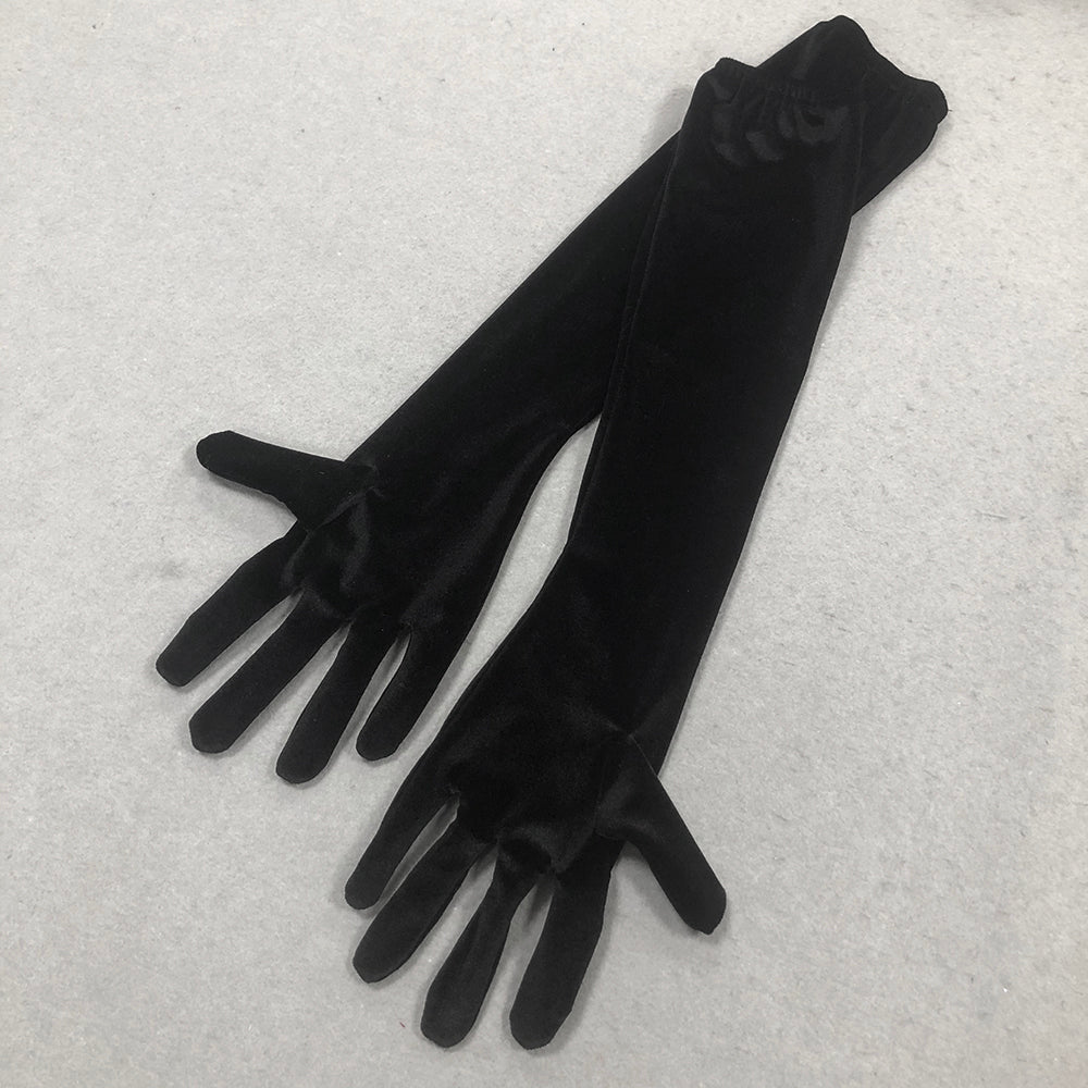 Black Short Sleeve Crystal Bow Midi Two Piece Velvet Dress