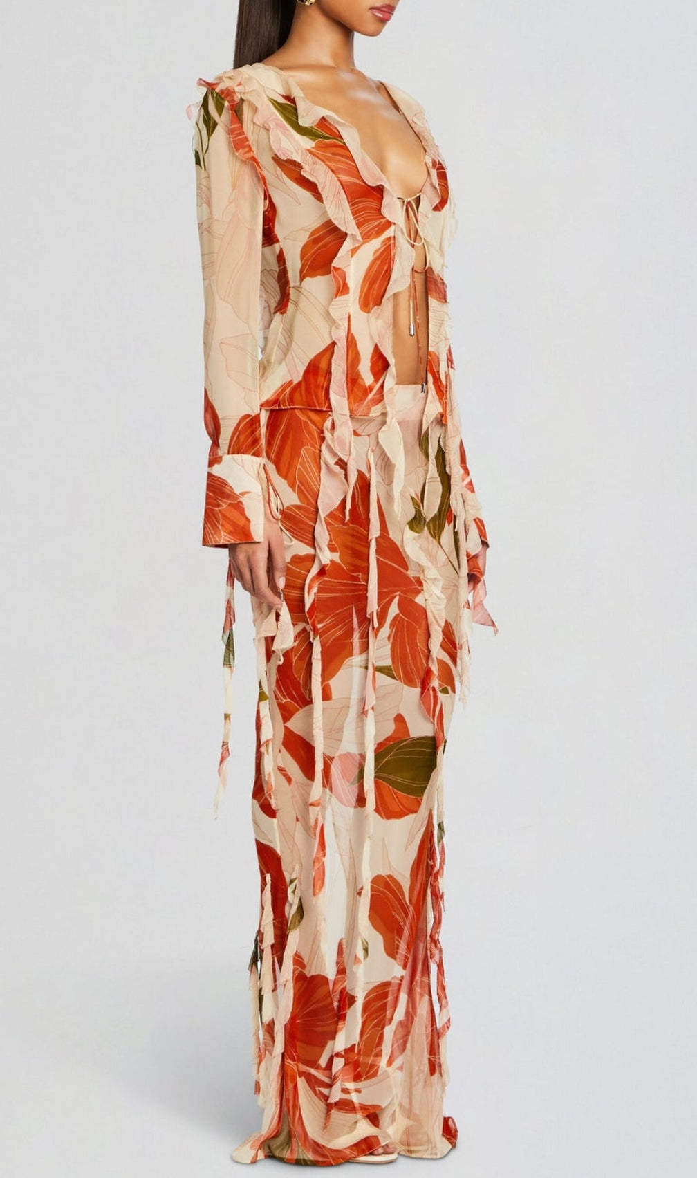 Beta Printed Ruffle Skirt Set