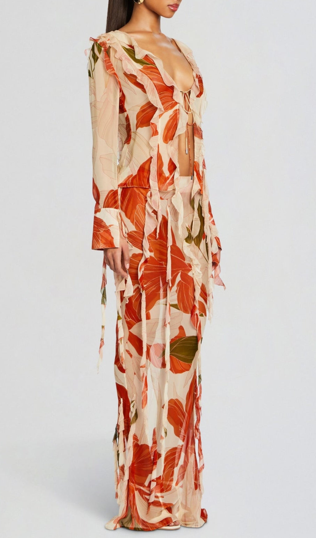 Beta Printed Ruffle Skirt Set