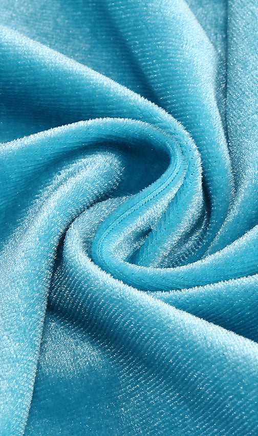 Jamie Dazzling Blue Velvet Halter Fringe Maxi Dress