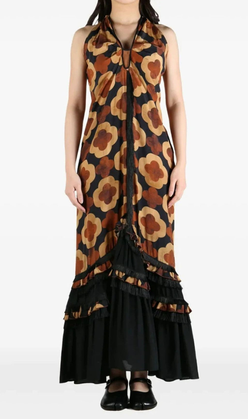 Gzifa Halter Printed Maxi Dress