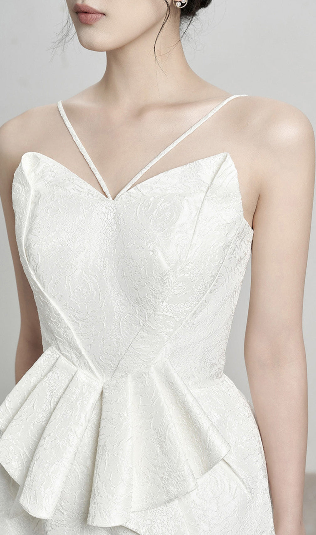 Arachne White Jacquard Midi Dress