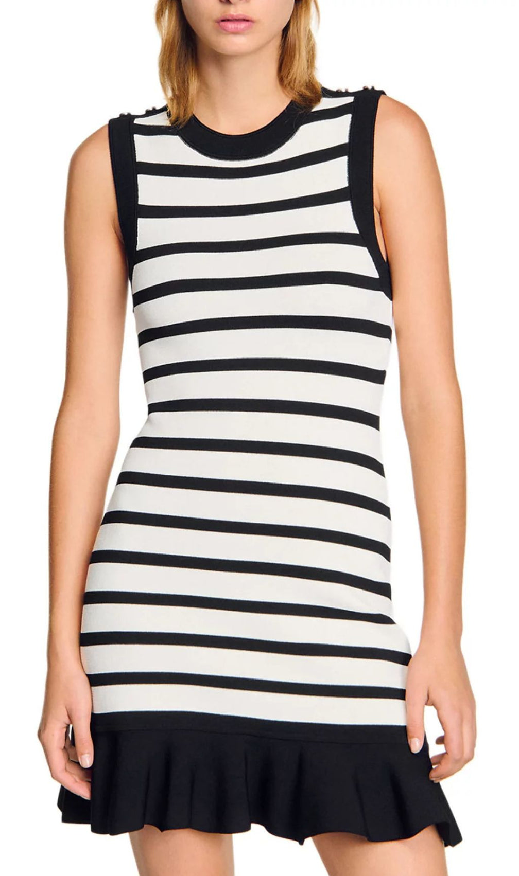Striped Knit Short Dress