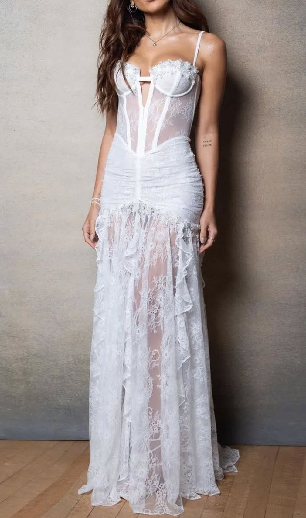 Florrie White Lace Maxi Dress