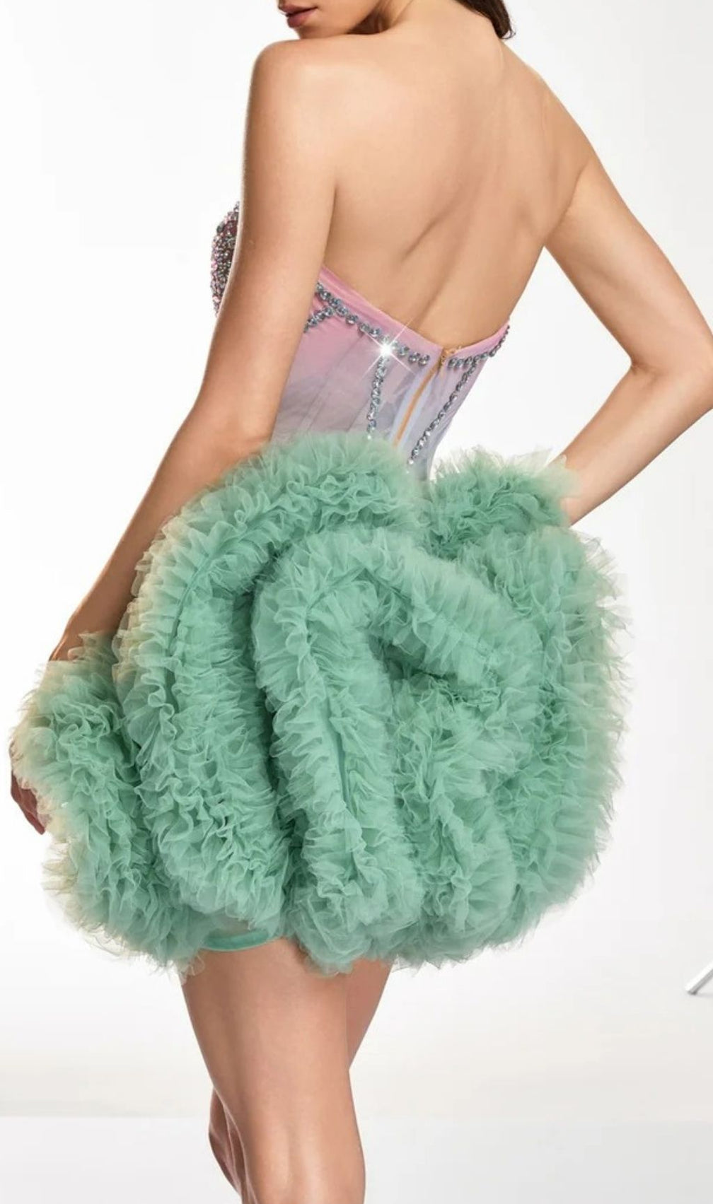 Dalinda Embellished Crystal & Tulle Mini Dress | High-Fashion Statement