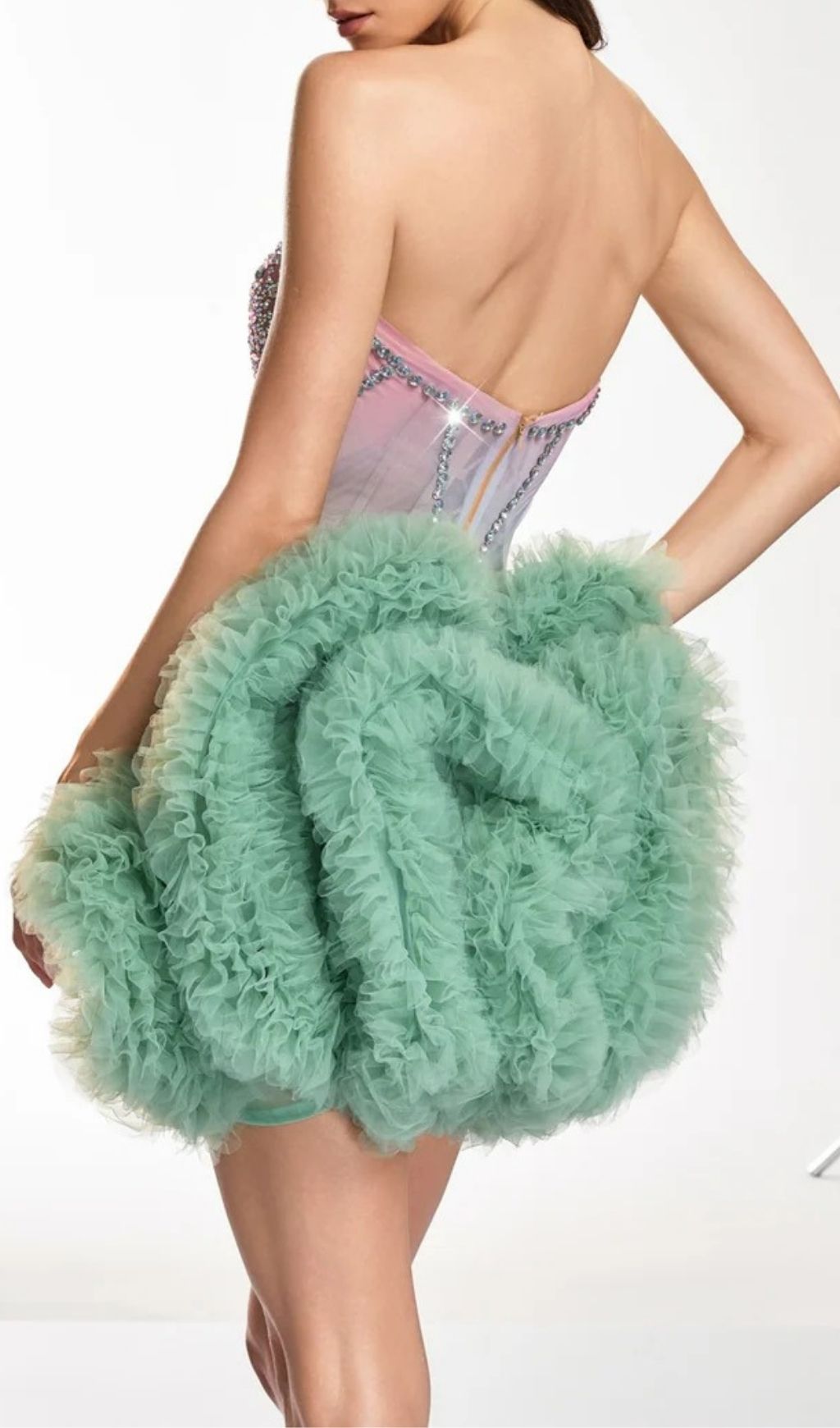 Dalinda Embellished Crystal & Tulle Mini Dress | High-Fashion Statement