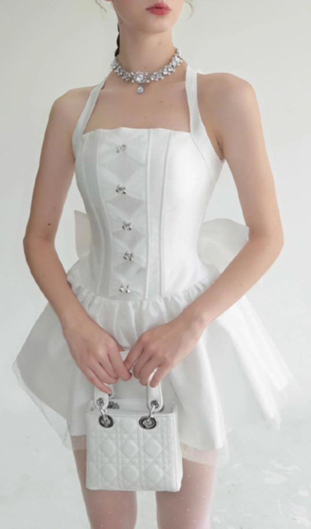 Helge Halter Bow Mini Dress