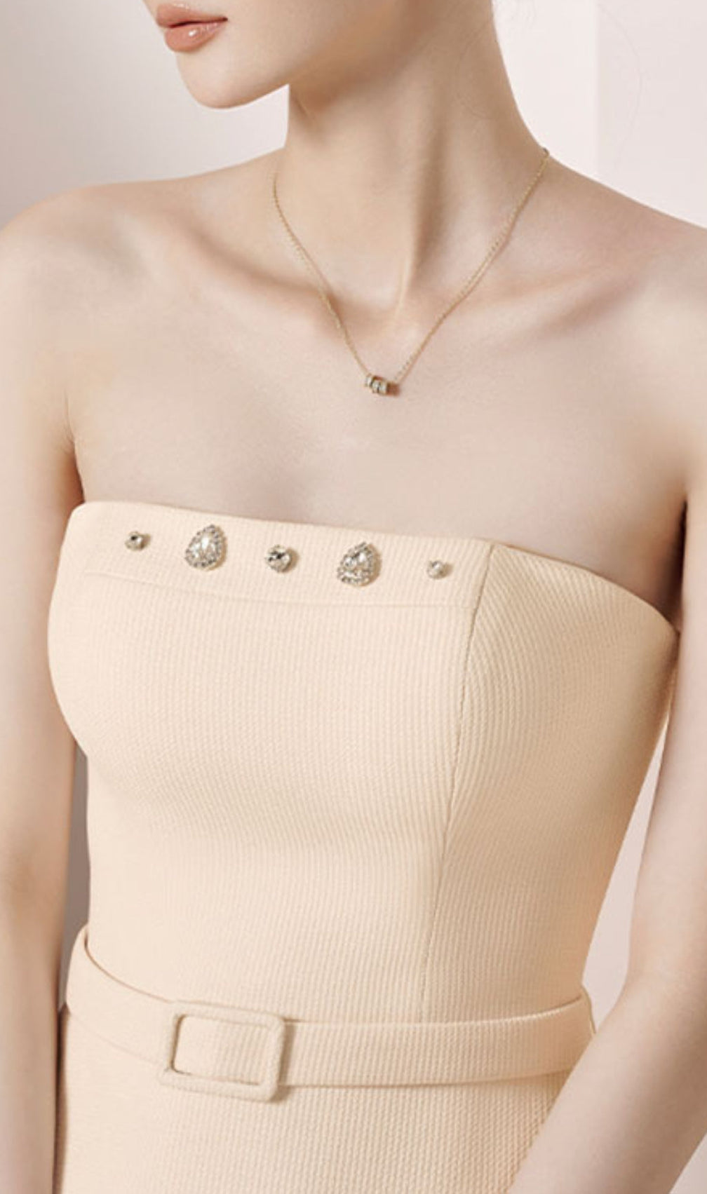 Aleah Strapless Belt Midi Dress