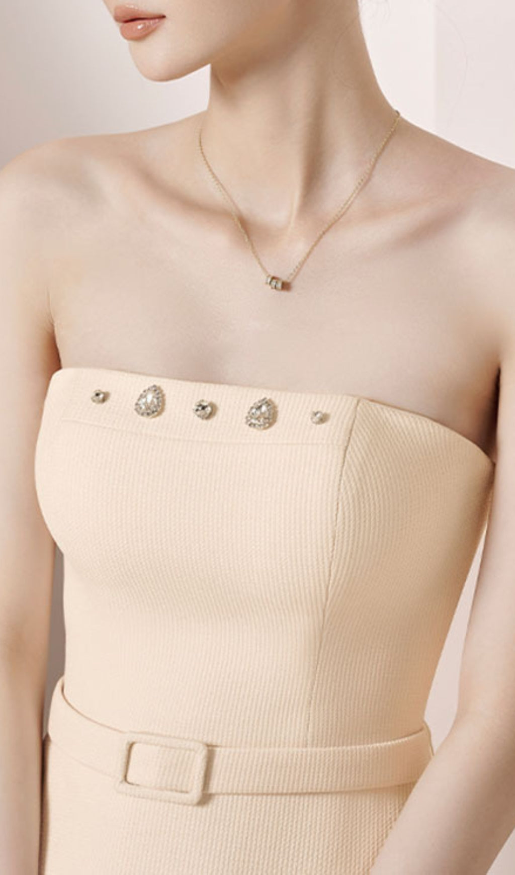 Aleah Strapless Belt Midi Dress