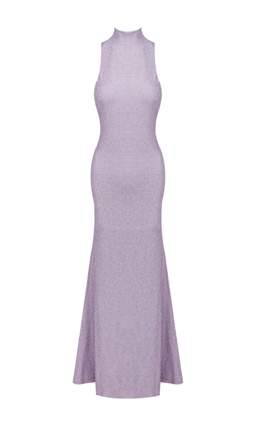 Jaidyn Shimmering Purple Halter Backless Maxi Dress – Elegant Evening Gown
