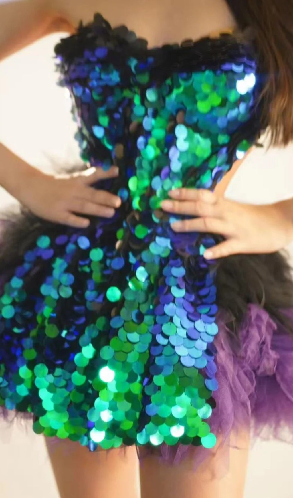 Melina Corset Tulle Trimmed Skirt Set In Purple