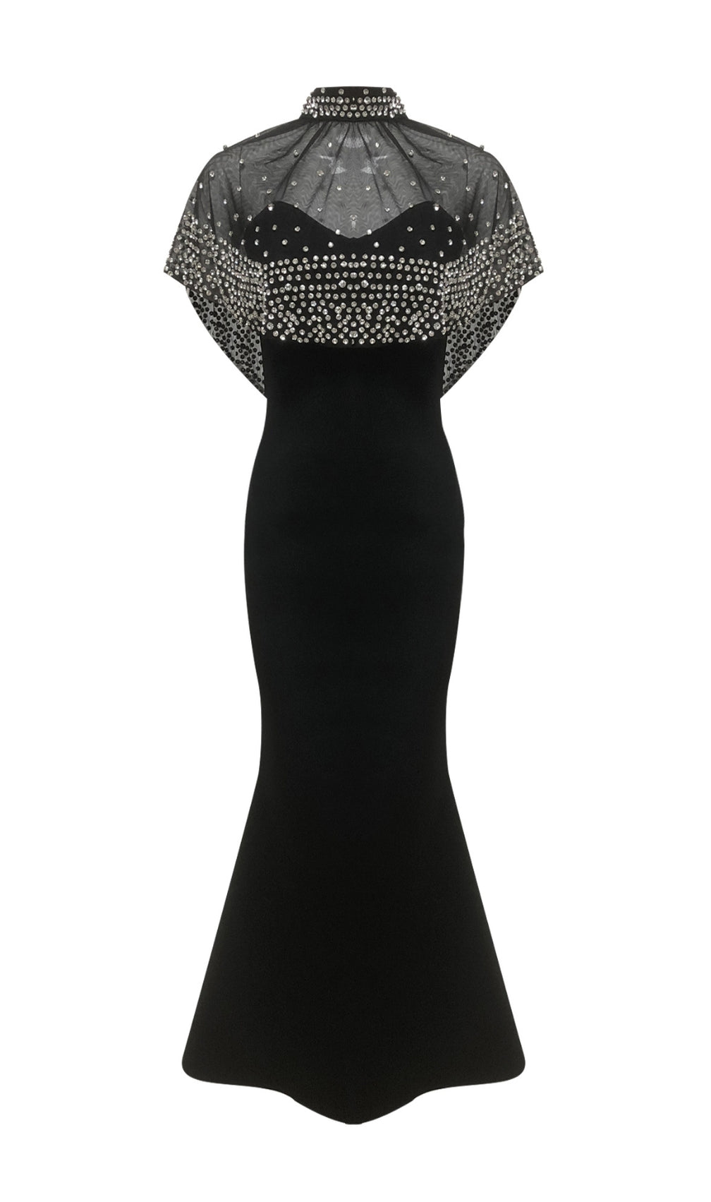 Duana Black Crystal Maxi Dress