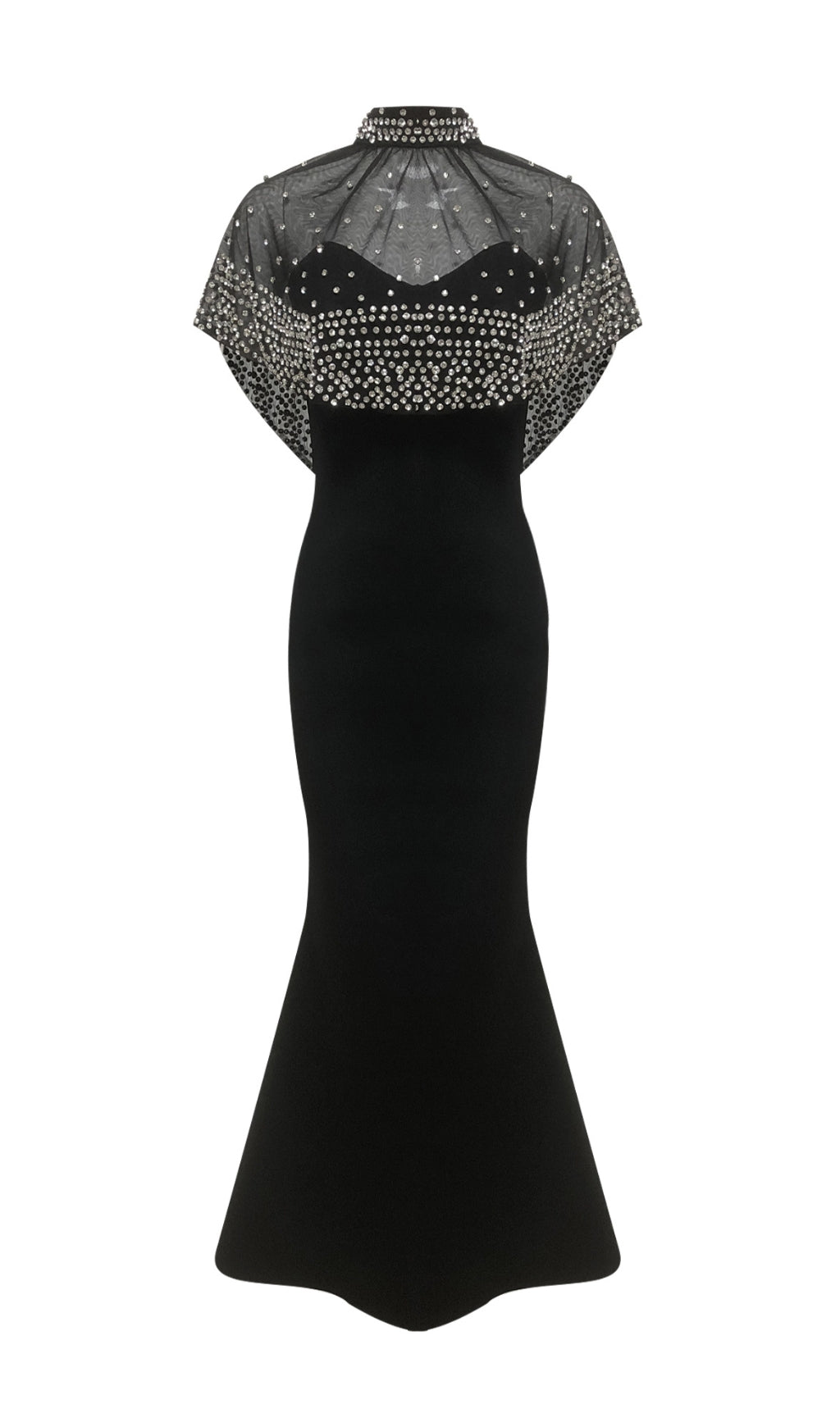 Duana Black Crystal Maxi Dress