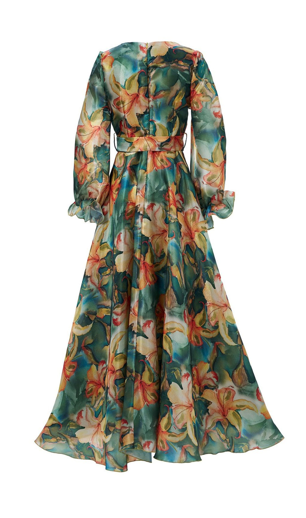 Fenicia Green Floral Printed Maxi Dress