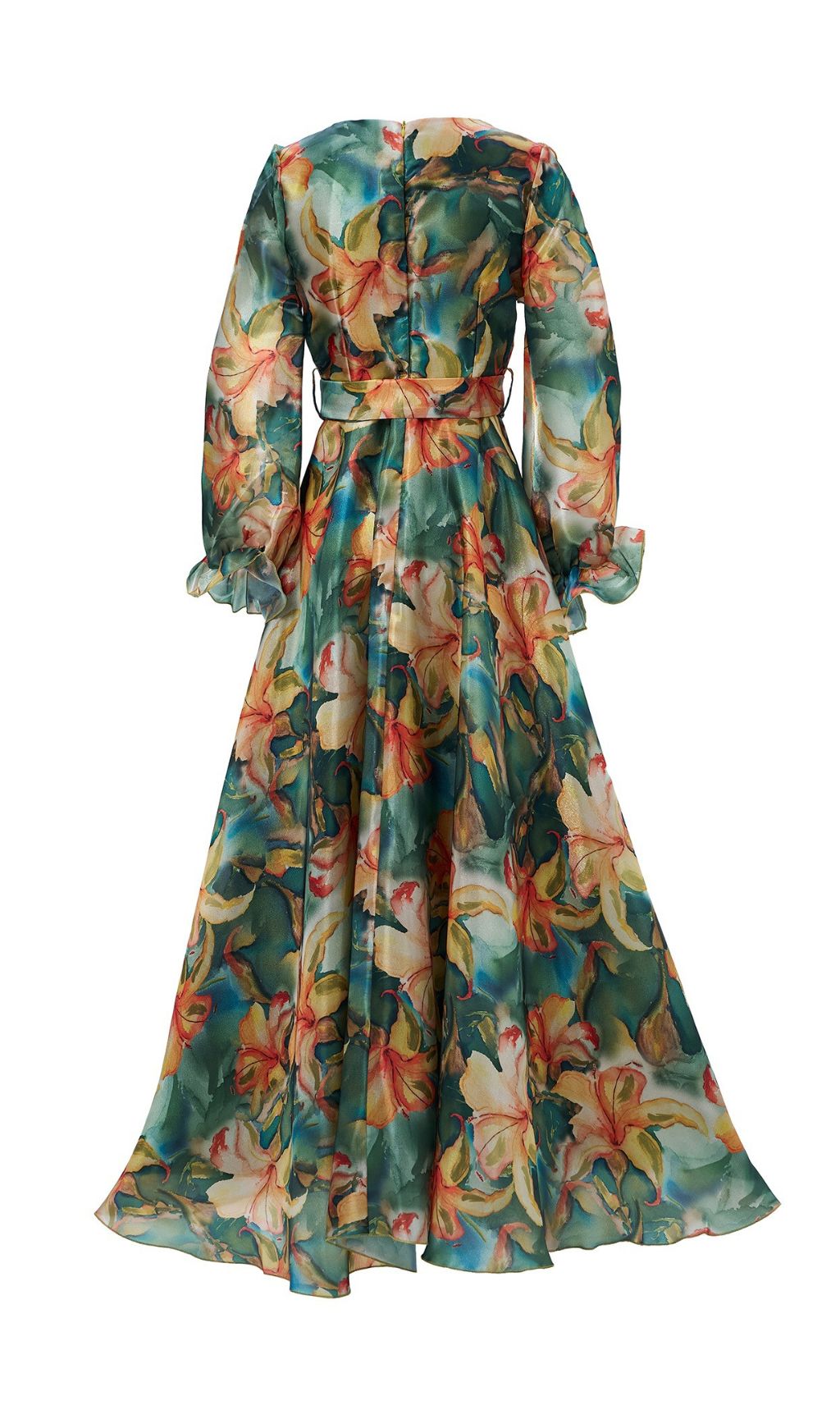 Fenicia Green Floral Printed Maxi Dress