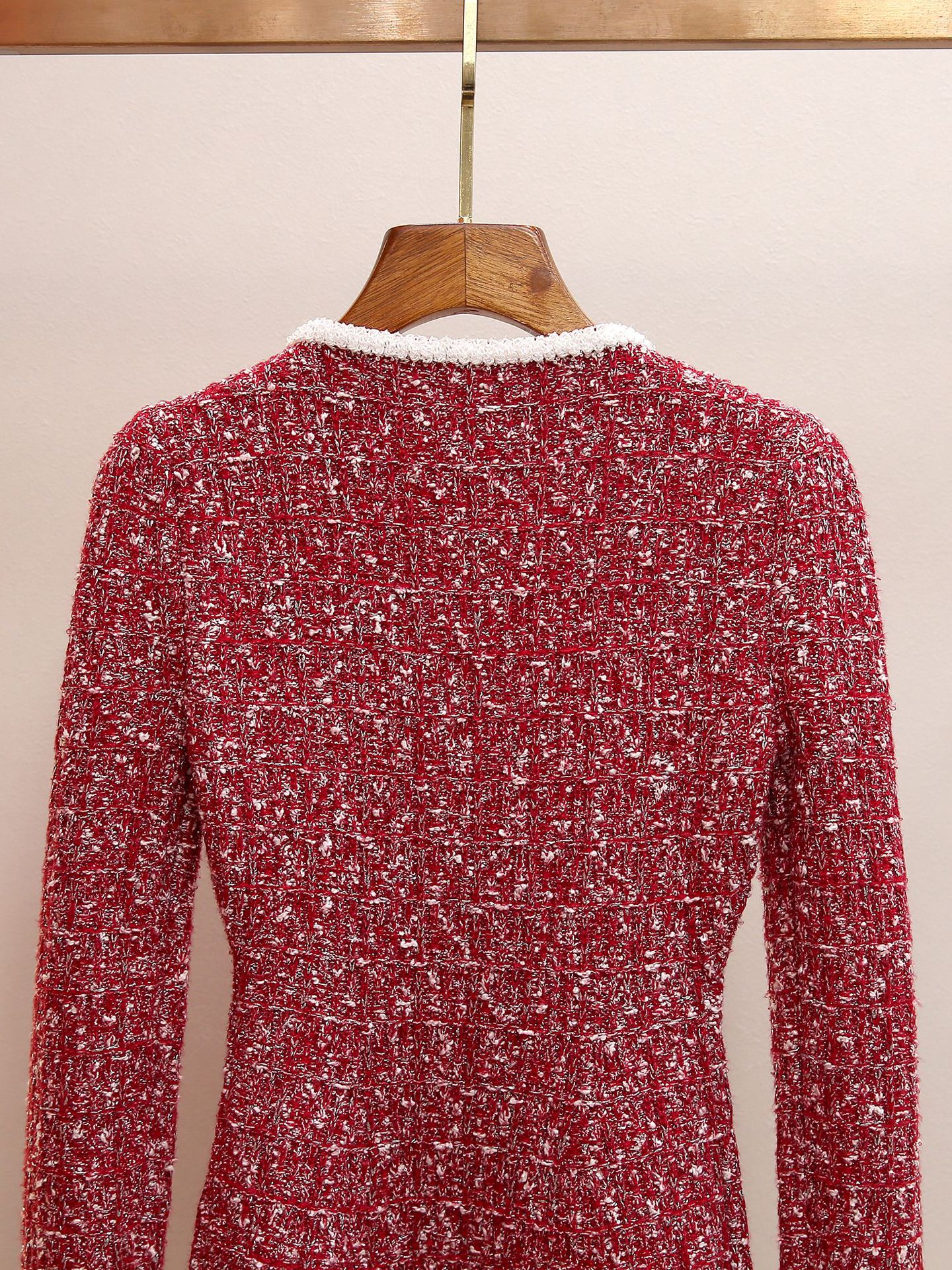 Jones Scarlet Tweed Mini Dress: Chic & Sparkling Statement Piece