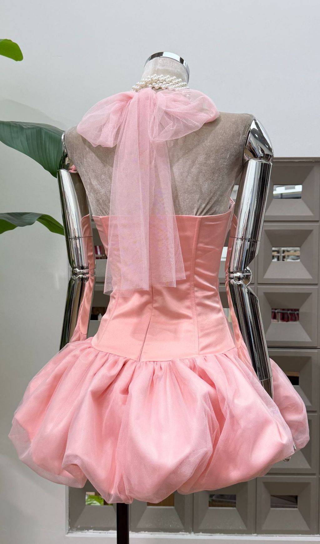 Jerrell Pink Coquette Halter Corset Tutu Mini Dress - Balletcore Style