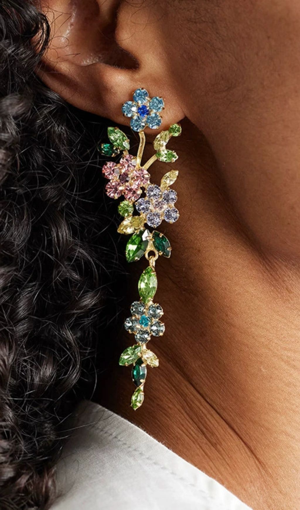 Kaiya Sparkling Floral Cascade Drop Earrings for Women