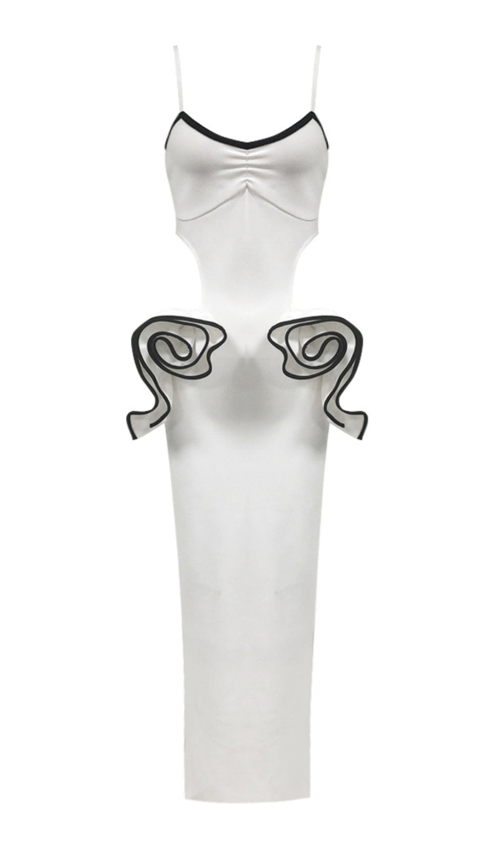 Bernadette White Flower Cutout Bandage Maxi Dress