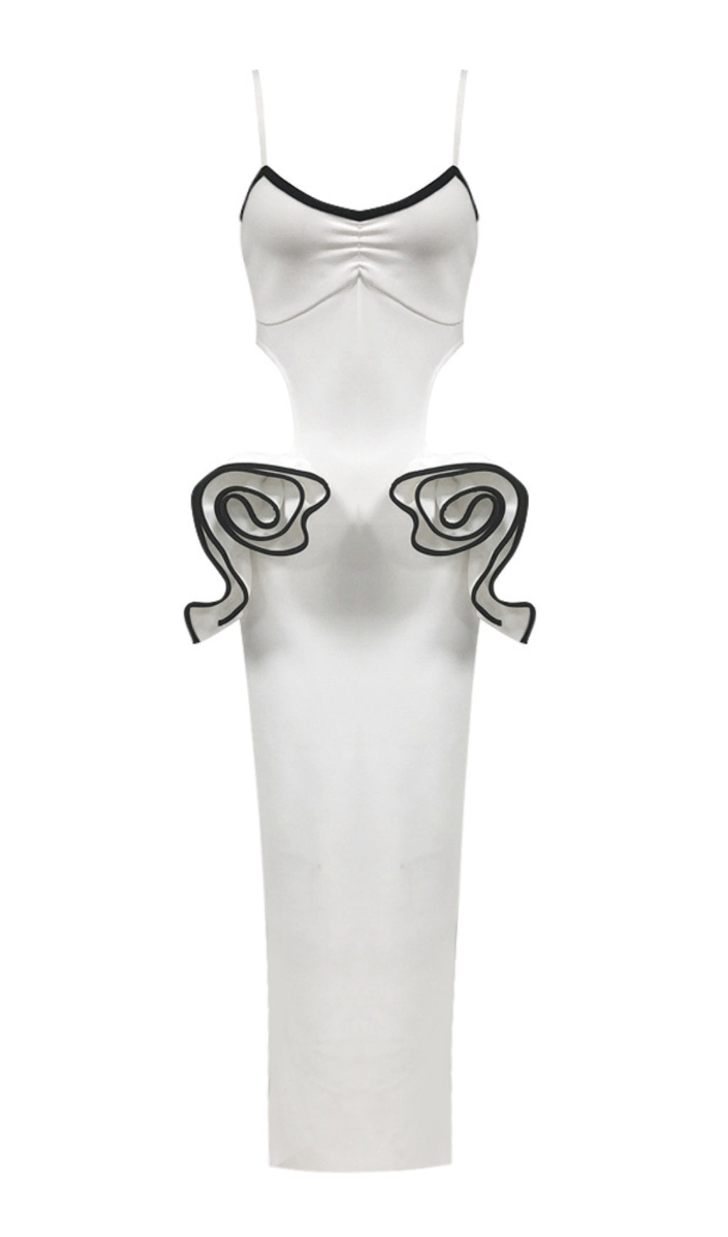 Bernadette White Flower Cutout Bandage Maxi Dress