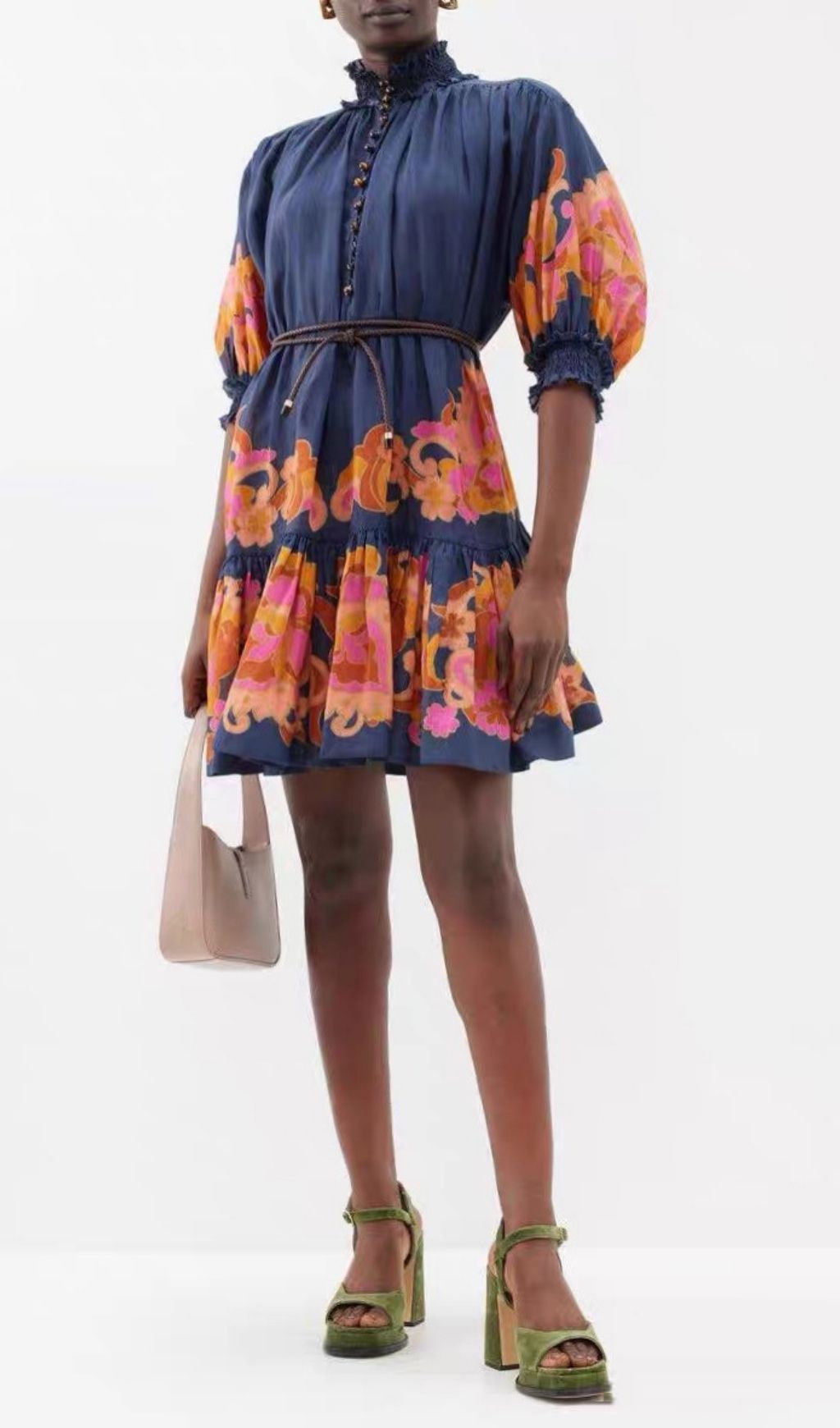 Kamdyn Vibrant Floral Print Mini Dress | Flirty Ruffle & Puff Sleeve