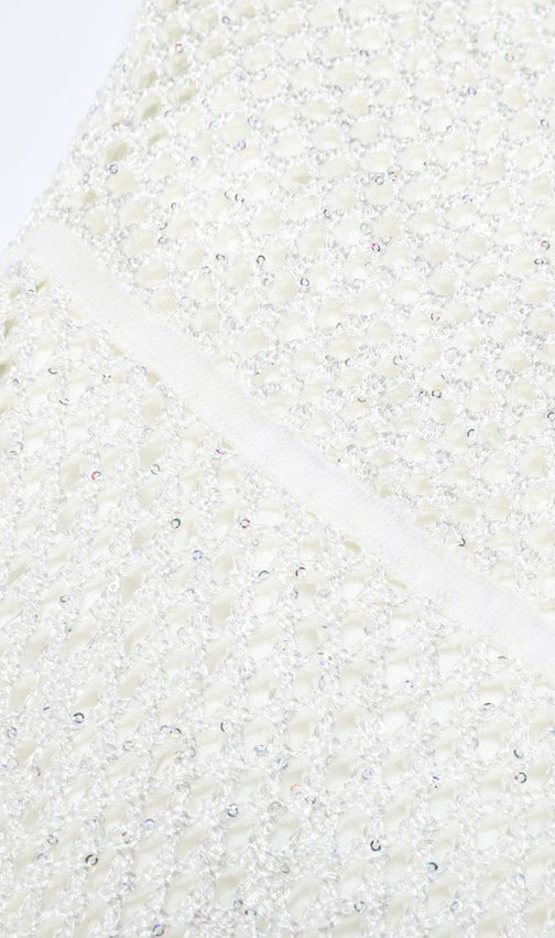 Kimbra White Sleeveless Sequin Knit Midi Dress
