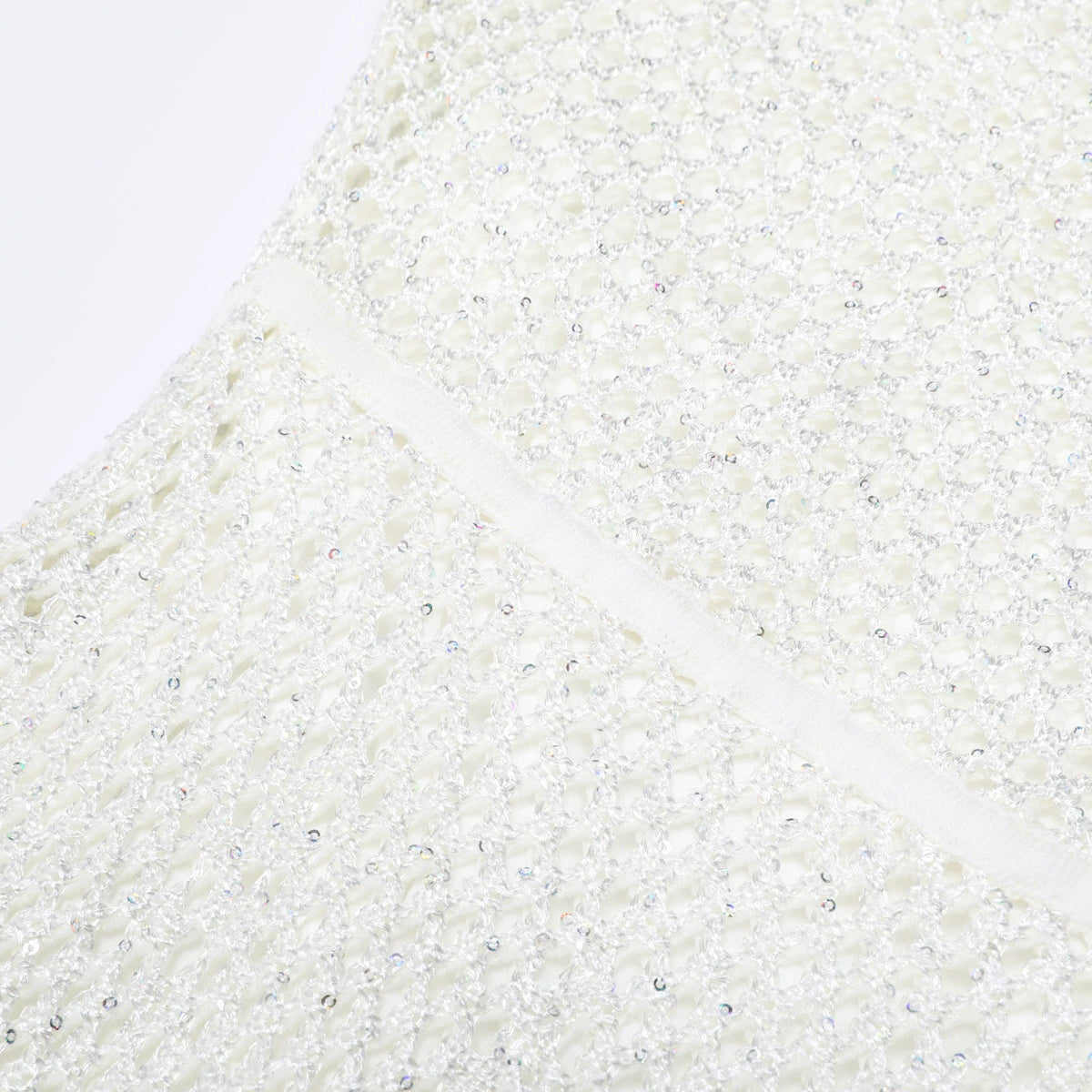 Kimbra White Sleeveless Sequin Knit Midi Dress