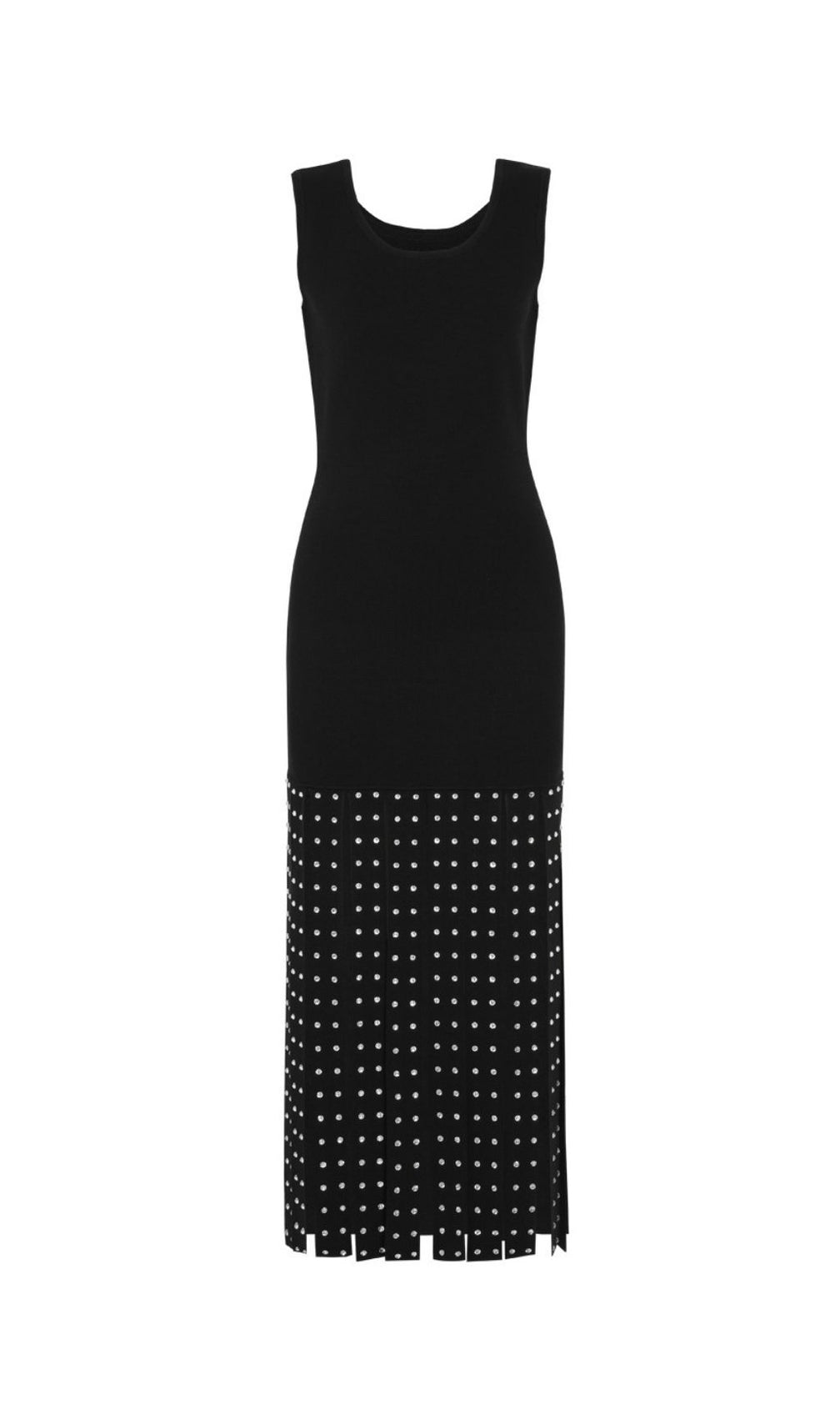 Kilikina Black Sleeveless Diamante Knit Midi Dress